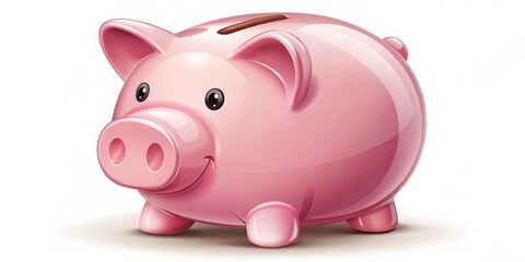 Fototapeta premium Pink Piggy Bank Savings Concept, 3D Rendering, Illustration, Piggy Bank, Savings, Finance