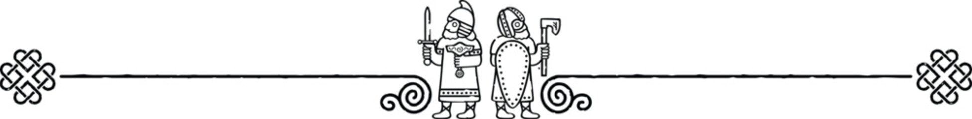Medieval Fantasy Border - Knots and Viking Warriors