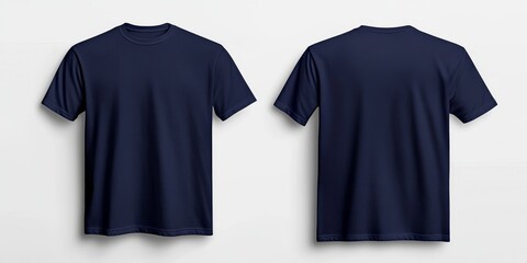 This mockup showcases a trendy and stylish navy blue tshirt that features a clean, plain design, making it an ideal choice for casual everyday wear or effective retail advertisement purposes