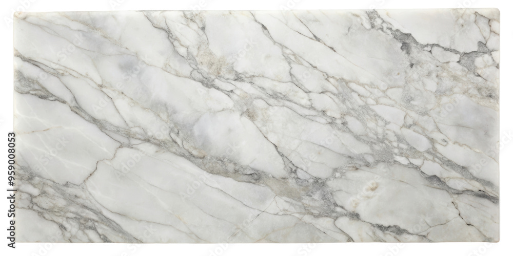 Poster rectangular marble slab with light gray veins creating a delicate pattern. ideal for countertops, fl