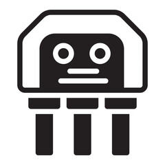 transistor glyph icon