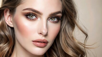 Fototapeta premium A Woman Model With Natural Makeup