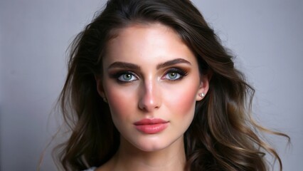 Fototapeta premium A Woman Model With Natural Makeup