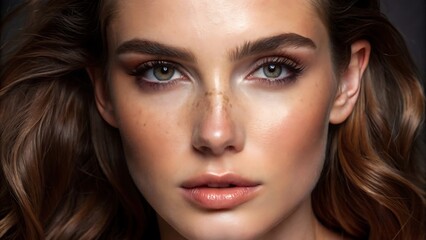 Fototapeta premium A Woman Model With Natural Makeup
