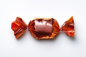 Сhocolate candy in a colored package on a white background