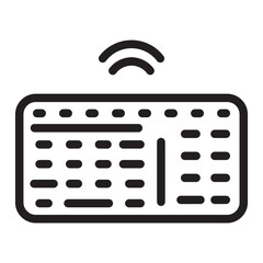 wireless keyboard line icon