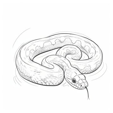 recommend clip art: Detailed snake illustration with coiled pattern