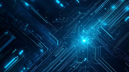 Abstract Blue Circuit Board Design