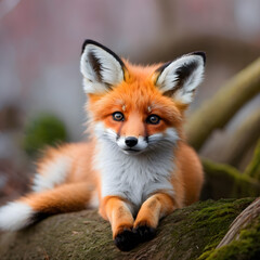 kitsune fox pup cute posed