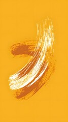 Golden Paint Stroke on Orange Background, Abstract Image, Texture, Pattern, Wallpaper, Cover and Screen of Smartphone, PC, Laptop, 9:16 and 16:9 Format