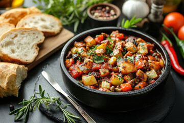 Experience the vibrant flavors of ratatouille with fresh ingredients served in a rustic bowl, perfect for a cozy gathering