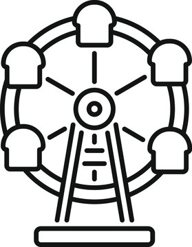 recommend clip art: Minimalist line drawing of a ferris wheel standing still at an amusement park