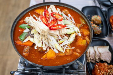 Korean spicy seafood dishes. Braised Cutlassfish