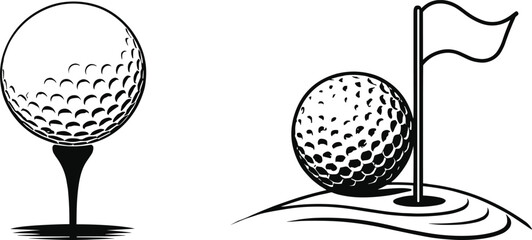 Golf ball vector illustration