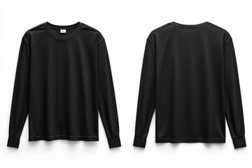 Black long sleeve tshirt mockup isolated created with Generative AI