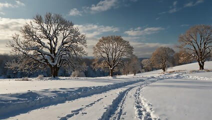 Obraz premium snow covered trees