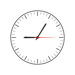 Clock Design on white background Vector. round watch analog clock illustration Eps. Clock without numbers isolated on white background. Closeup. Time icon vector. watch icon symbol