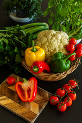 Fresh Organic Vegetables on a Kitchen Counter