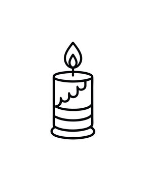 recommend clip art: Editable stroke vector of a candle with a gentle f (2).
