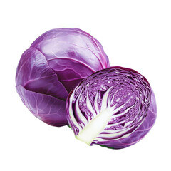 Obraz premium Vibrant purple cabbage showcasing its rich color and texture, perfect for culinary and health-related visuals.