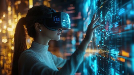 An AI-powered virtual environment with interactive elements that respond to user input. It is a symbol of immersive technology.