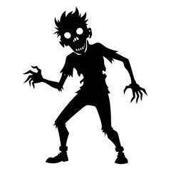 stencil silhouette scary zombie