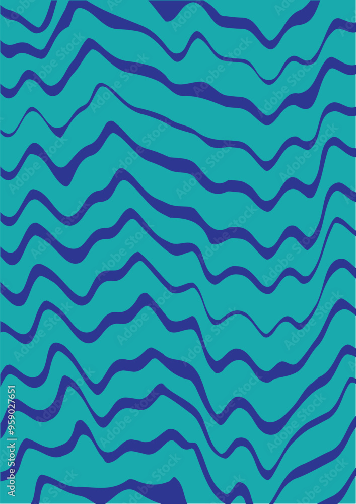 Wall mural wavy line seamless abstracts pattern background vector