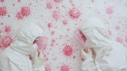 Comparative Analysis of Infectious Disease Outbreaks Archival and Modern Events, Scientists Collaborating in Protective Gear