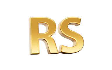 3d Golden Shiny Pakistani Rupee Currency Symbol Rs Isolated On Golden Background, 3d illustration
