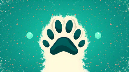 Fototapeta premium Dog Paw Seamless Pattern Cat Footprint Vector Soap