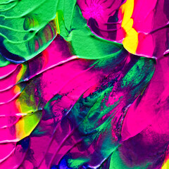 Abstrakte strahlende, bunte Farben, pink, grün, gelb. Luxuriöses Hintergrunddesign, Textur mit...