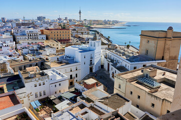 Fototapeta premium Cadiz landscape aerial view in sunny day