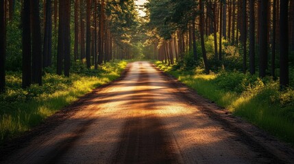 Obraz premium Forest Path Sunlight