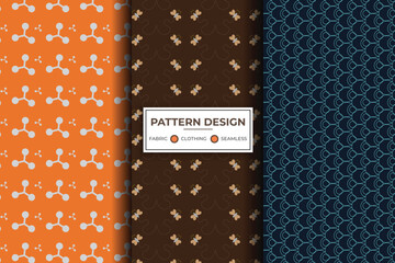 3 different vector ornamental seamless patterns. Collection of geometric patterns in the oriental style. Patterns added to the swatch panel.