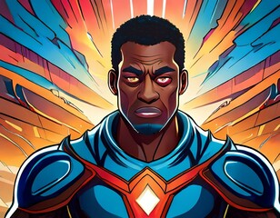 Anxiety Avenger- Illustration of a male superhero who battles the villains of anxiety 