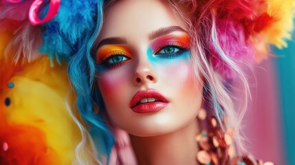 Fototapeta premium Colorful Makeup Portrait