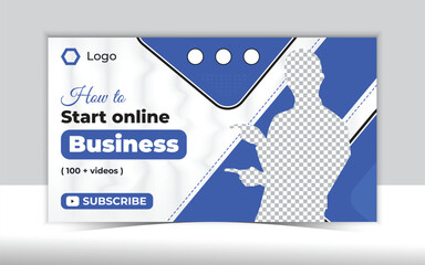 Corporate social media web cover banner and YouTube thumbnail template design