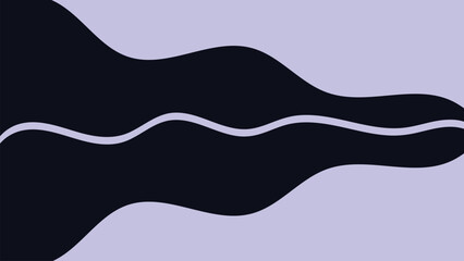 Abstract flowing wavy dynamic minimalist simple background in dark purple color.  