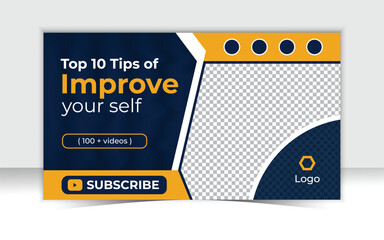 Corporate social media web cover banner and YouTube thumbnail template design