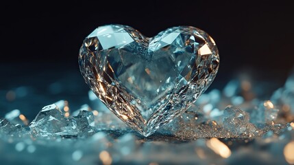 Fototapeta premium Luxurious Heart Shaped Diamond for Gift