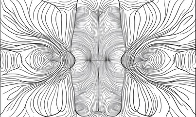 Line art illustration of an abstract design element suitable for use as a background or pattern