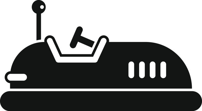 Black silhouette of a bumper car, bringing back memories of childhood fun at the fair