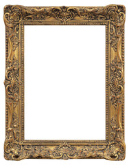 Antique picture frame on a transparent background, in PNG format.
