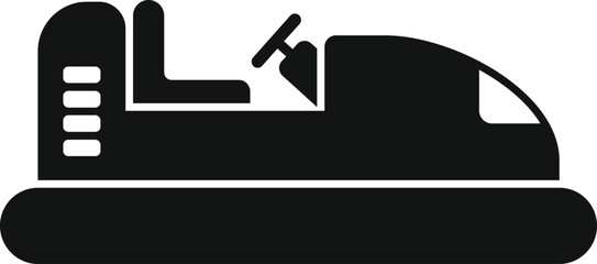 Black silhouette of a bumper car amusement park ride on a white background