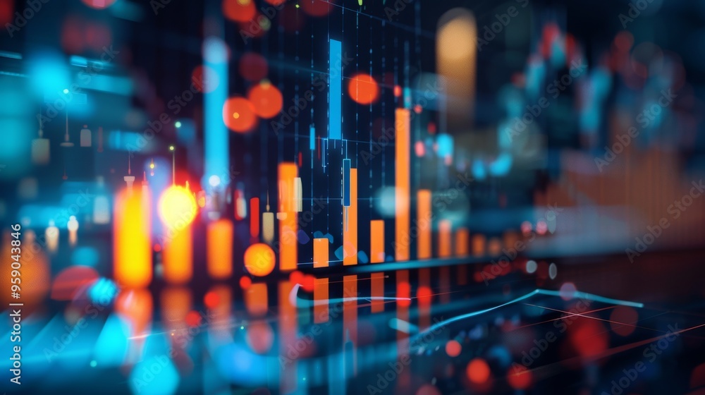 Poster abstract background of colorful data visualizations and charts. ideal for finance, technology, and b