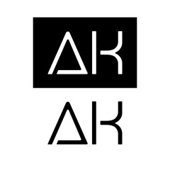 AK Logo Icon - Letter A and Letter K