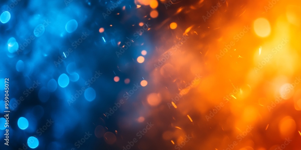 Poster this stunning artwork features a captivating abstract background with a blend of blue and orange hue