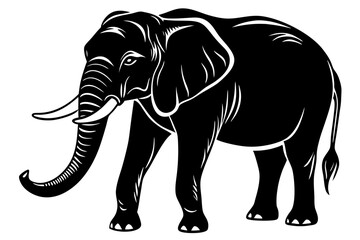 elephant silhouette with white background