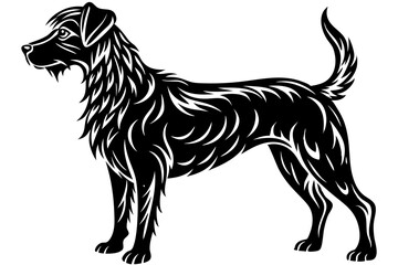 dog silhouette with white background