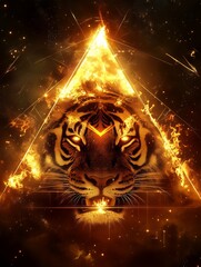 Geometry Tiger of Fire: A Pyramid of Flames and Burning Symbolism